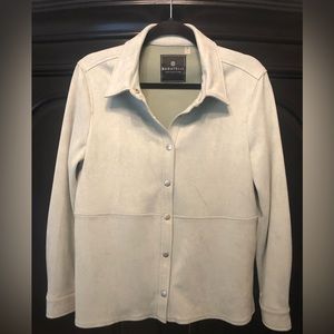 Bagatelle Light Sage Green FauxSuede Shirt Jacket - Medium